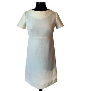 Vintage Simple Ivory A-Line Mini Dress